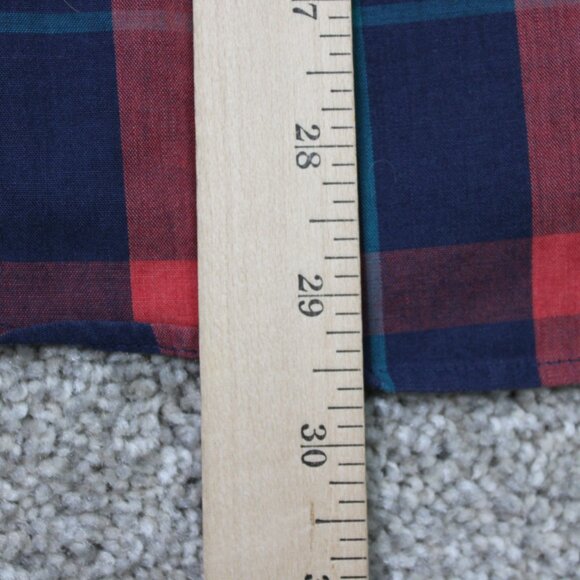 Hugger by Gant Shirt Mens Large Blue/Red Foxhunt Plaid Cotton/Polyester S/S - Picture 11 of 12